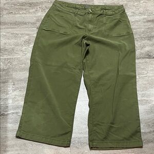 Olive Green Wide-Leg Pants